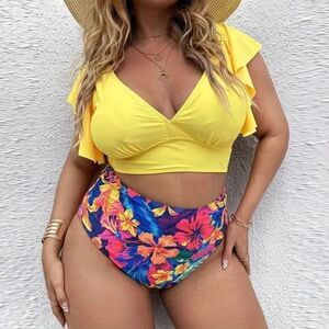 Plus Size Boho Tankini Swimsuit Set